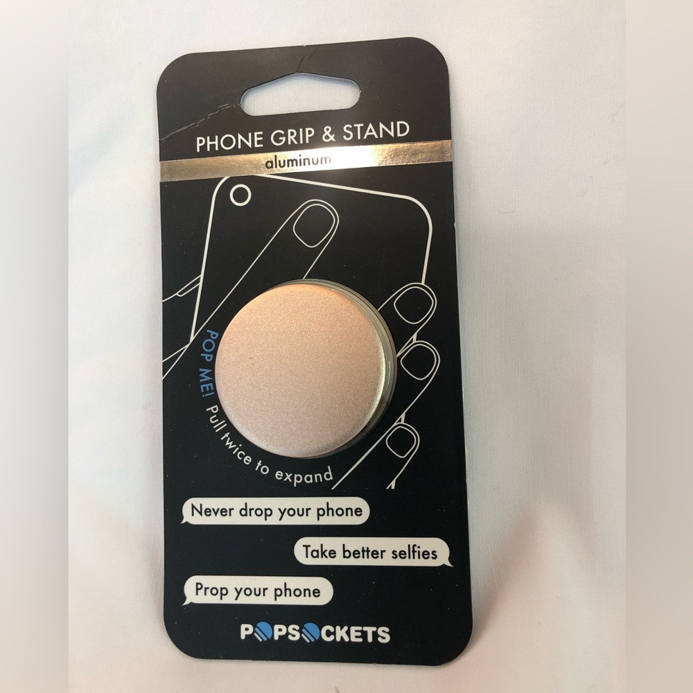 POPSOCKET grip or phone stand, Aluminum Rose Gold design